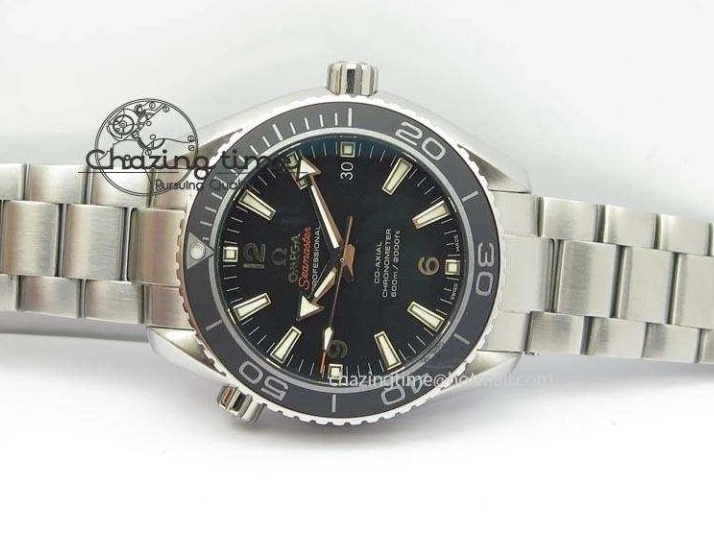 0314 Planet Ocean SS Bp Maker 45mm Black Bezel On SS Bracelet A OnTrend 8218